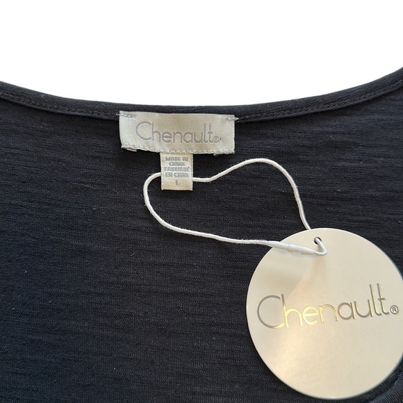 Status By Chenault Black Top With Eyelet 3/4 Length Puff Sleeve - Size Large - Picture 6 of 9